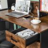 Industrial Computer Desk with Hutch Rustic Brown