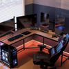 Industrial L-shaped Corner Computer Desk