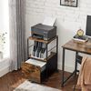 Brown Filing Cabinet with Printer Stand