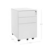 White Steel Mobile File Cabinet with Lock