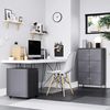 Gray Metal Storage Cabinet with 3 Shelves