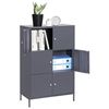 Gray Metal Storage Cabinet with 3 Shelves