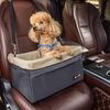 Gray Car Seat for Dog with Adjustable Straps