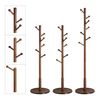 Walnut Color Coat Rack with 7 Rounded Hooks