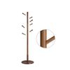 Walnut Color Coat Rack with 7 Rounded Hooks