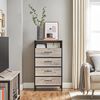 Greige & Black Small Dresser with 4 Fabric Drawers