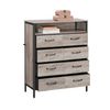 Greige & Black Dresser with 8 Fabric Drawers