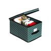Set of 3 Green Storage Box with Lid for Holiday