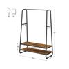 Industrial Brown & Black Clothes Rack with Shelves