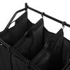 Black Laundry Cart with 4 Sorter Bags