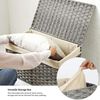 Gray Storage Trunk with Lid & Cotton Liner Bag