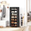 Black Shoe Storage Cabinet with Fabric Cover