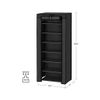 Black Shoe Storage Cabinet with Fabric Cover