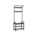 Industrial Coat Rack with Bench for Entryway