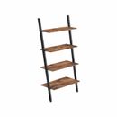 Industrial 4 Tiers Leaning Ladder Storage Shelf