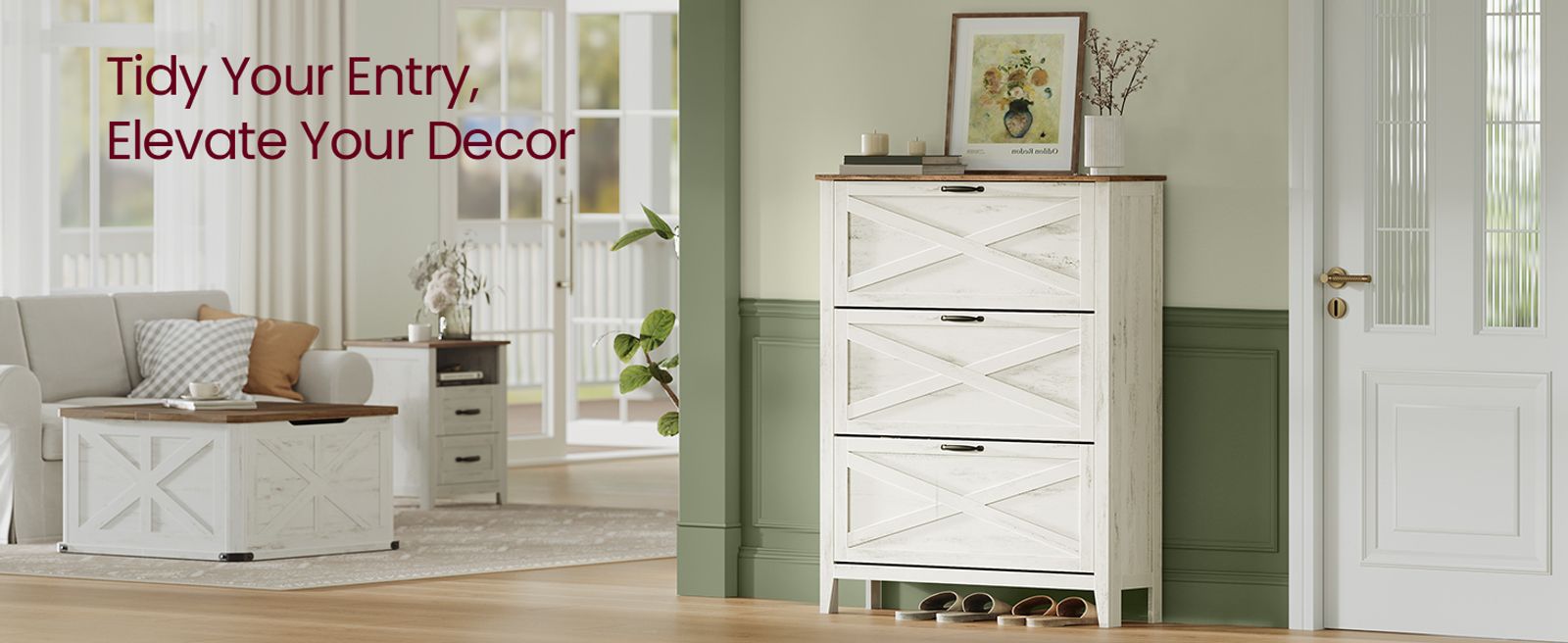 VASAGLE LIRY Collection Shoe Storage Cabinet - Thumbnail 5