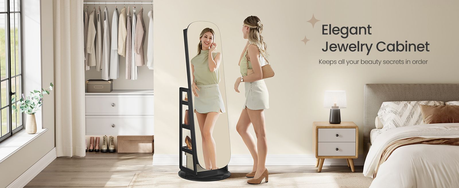 SONGMICS LED Jewelry Cabinet