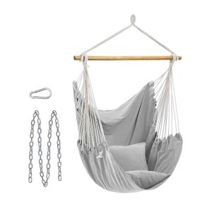 Detachable Curved Spreader Bars Swing Bed with Hanging Straps 78.7 x 55.1 Inches Pillow Blue and Beige UGDC034I01 Quilted Hammock SONGMICS Padded Double Hammock Load Capacity 495 lb 