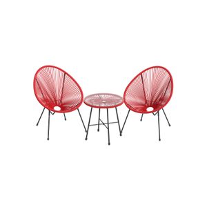 Red 3-Piece Outdoor Acapulco Chair