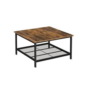 Industrial Square Coffee Table with Shelf