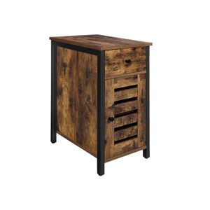Industrial Narrow Side Table with Cabinet