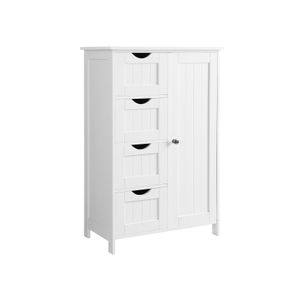 White Bathroom Storage Cabinet with Drawers