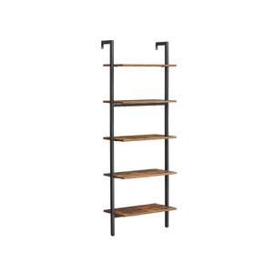 Industrial Brown Wall-Mounted Ladder Shelf