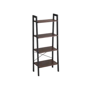 Ladder Shelf 5 Tier Bookcase Metal Frame Bookshelf Storage Rack Shelf Stand