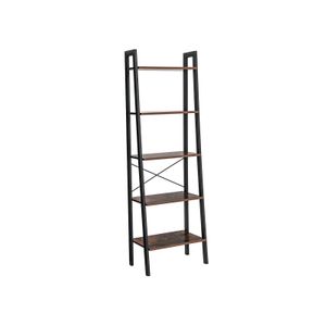 5 Tiers A-shaped Ladder Storage Shelf Rustic Brown