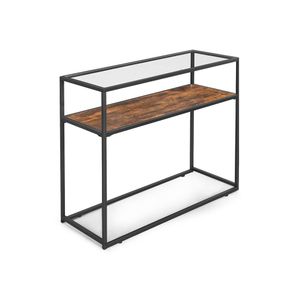 Industrial Glass Top Console Table