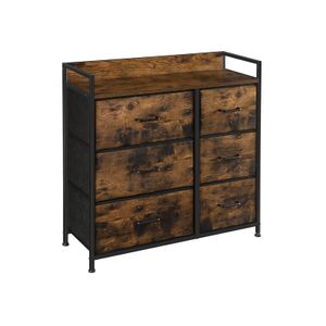 Brown & Black Closet Dresser with 6 Fabric Drawers