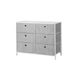 Light Grey and White ULTS24W Dorm Room Storage Dresser with 8 Easy Pull Fabric Drawers and Wooden Tabletop for Closets SONGMICS 4-Tier Nursery 