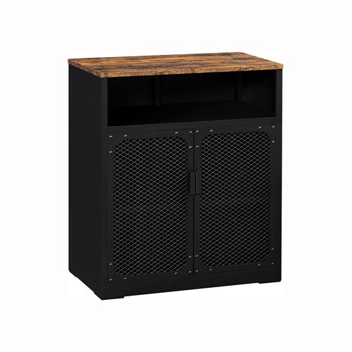 Black Metal Sideboard with Adjustable Shelf