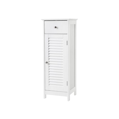White Narrow Floor Standing Cabinet for Bathroom