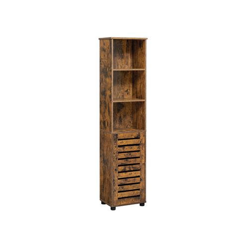 Vasagle Bathroom Tall Cabinet Storage Rustic Brown, Tall Thin Storage Shelves