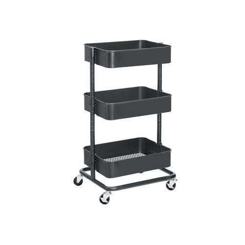Utility Cart with Adjustable Shelves Gray UBSC60GS Easy Assembly SONGMICS Metal Rolling Cart