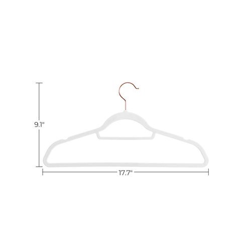 Pants Dresses Pack of 50 Non-Slip Clothes Hanger Ties Space Saving Light Pink UCRF020P01 0.6 cm Thick and 45 cm Long for Coats SONGMICS Velvet Hangers Gold Colour Swivel Hook 