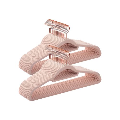 Non-Slip Clothes Hanger with Rose Gold Color S Details about   SONGMICS Velvet Hangers 50 Pack 