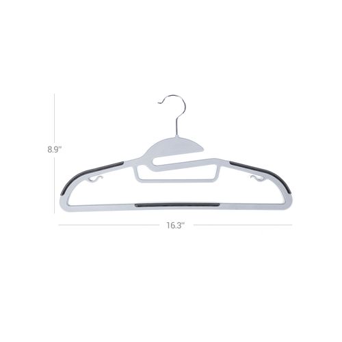 SONGMICS Trousers Hangers Set of 20 Clamp with Anti-slip PVC Coating and 360° Swivel Hook for Both Wet Dry Clothes 26 cm Black CRI07B20