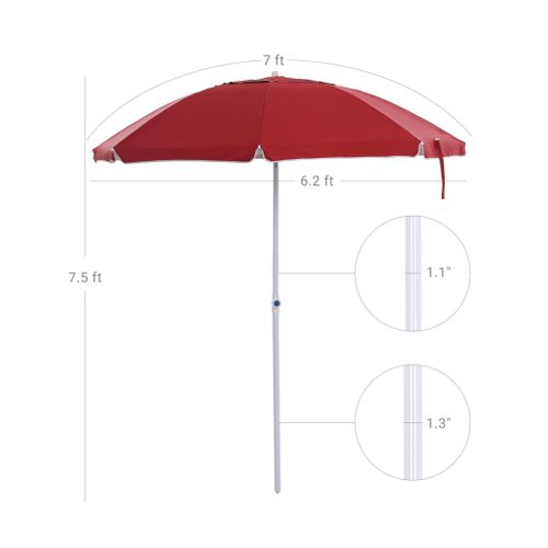 Mics 7 Ft Patio Umbrella With, 7.5 Patio Umbrella