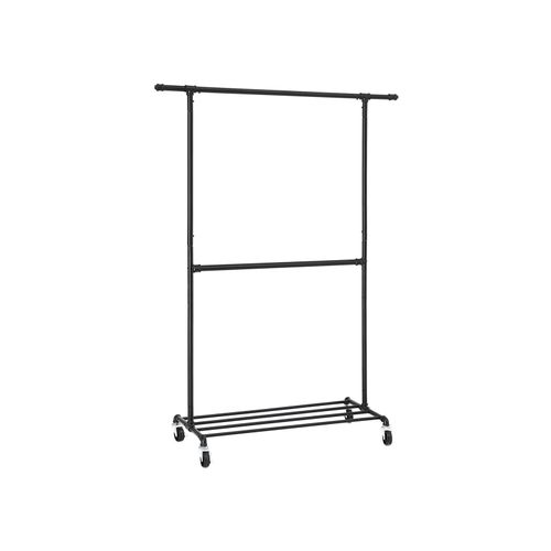 Industrial Clothes Rack For Home, Double Hanging Garment Rack
