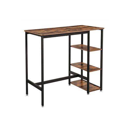 High Bar Table For Kitchen With Storage, Industrial High Bar Table And Stools