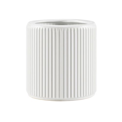 White ULCF005W01 SONGMICS Ceramic Flower Pot 10-Inch Vertical Striped Plant Pot Removable Plug Planter with Drainage Hole White ULCF005W01 SONGMICS Ceramic Flower Pot 10-Inch Vertical Striped Plant Pot Removable Plug Planter with Drainage Hole