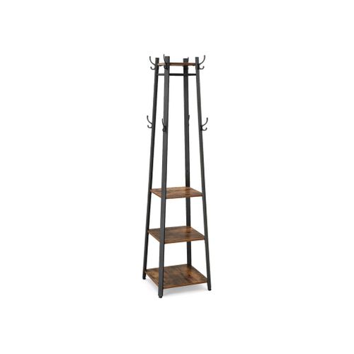Industrial 3 Shelves Coat Stand With, 3 Hook Coat Rack With Shelf