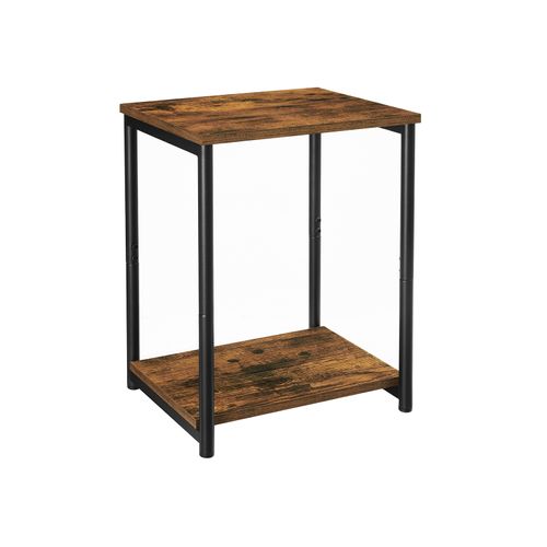 Industrial Brown 2-Tier Small Side Table