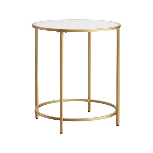 Modern Round Side Table with Metal Frame