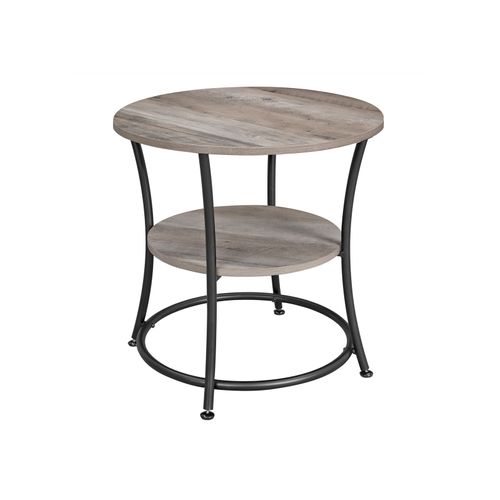 Round End Table with 2 Shelves