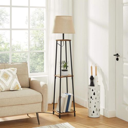 rustic floor lamp with shelves