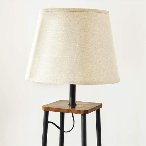Floor Lamp With 2 Shelves Home, Weathered Wooden Floor Lamp With Shelf