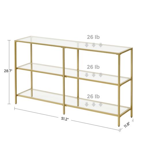 3 tier glass console table